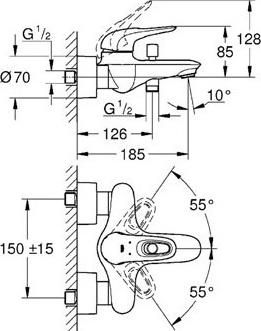 Комплект для ванной Grohe Eurostyle New 124416