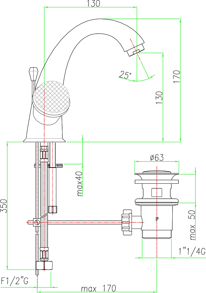 Смеситель Fiore XT Sky 17CR0623 для раковины