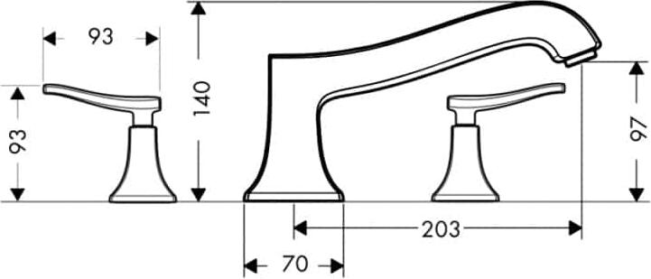 Смеситель на край ванны Hansgrohe Metris 31313000, хром