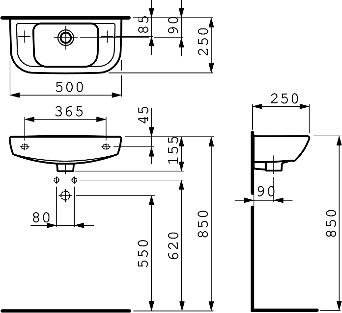 Раковина Laufen Pro 8.1695.7.000.105.1 L