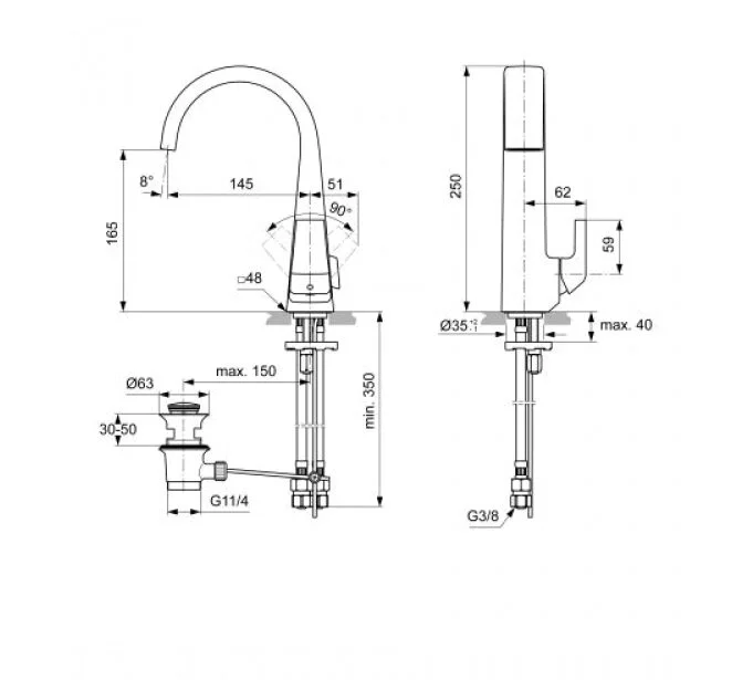 Смеситель для раковины Jado Jes H4484AA хром