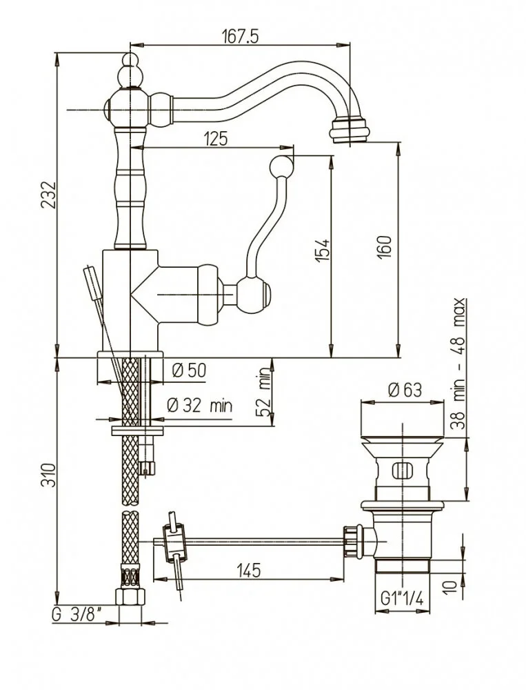 Смеситель для раковины Paini Duomo 88CR2502SKM хром