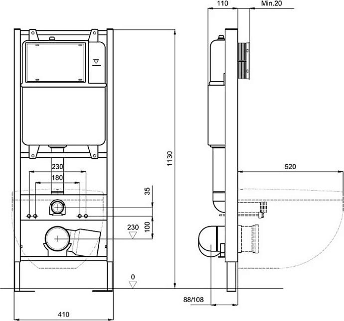 Комплект унитаз San More Ispirare с сиденьем микролифт + инсталляция Aquatek Standart 41 INS-0000011