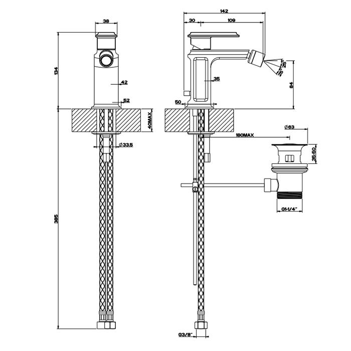 Смеситель для биде Gessi Eleganza 46007#031, хром