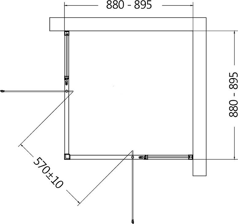 Душевой уголок AQUAme 90x90 AQM7102, профиль хром, стекло прозрачное