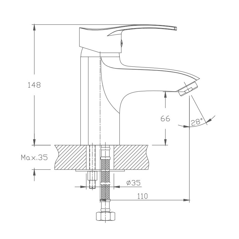 Смеситель для раковины Haiba HB1070 хром