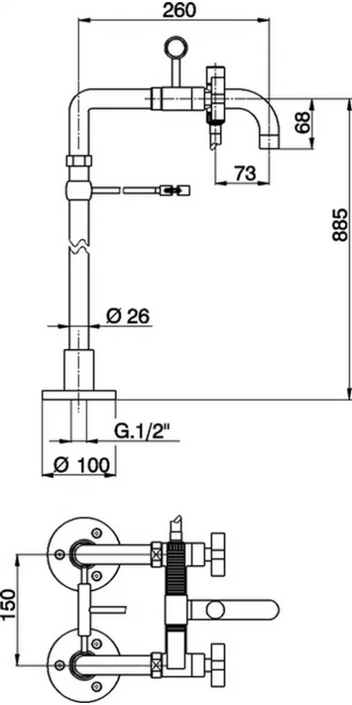 Смеситель для ванны с душем Cisal Barcelona BA00420021 хром