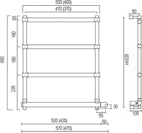 Полотенцесушитель электрический Margaroli Sole 542-4 BOX 5424704CRNBA, хром