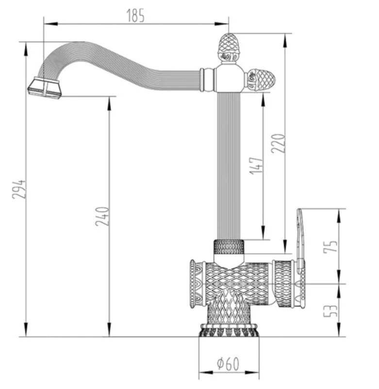 Смеситель для кухни Zorg Antic A 423 K-BR желтый