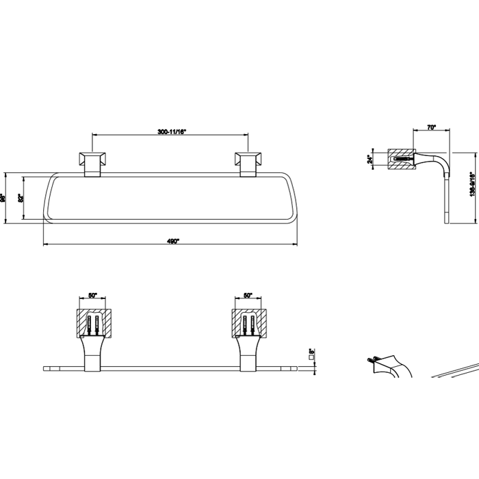 Полотенцедержатель Gessi Mimi 33300#080, золото