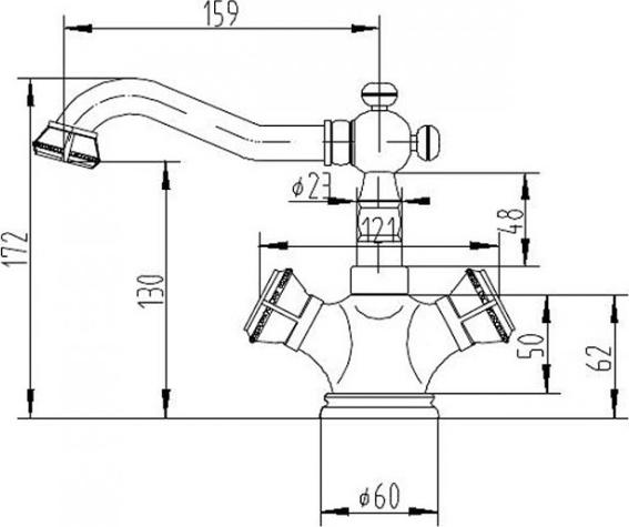 Смеситель Zorg Antic A 5005U-BR для раковины