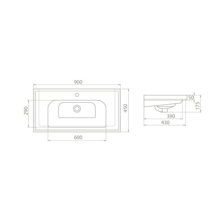 Умывальник мебельный Opadiris CeraStyle Frame 90 031300-u белый