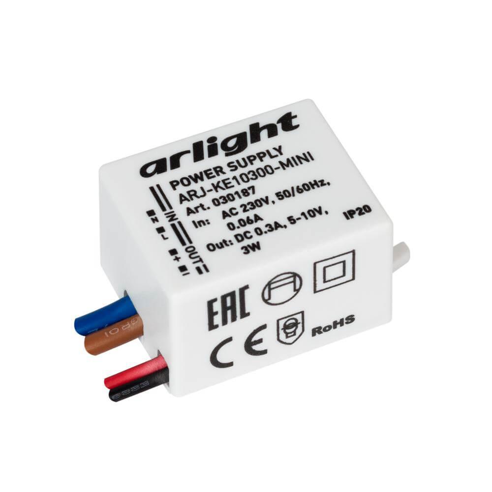 Драйвер Arlight ARJ-KE10300-Mini 5-10V 3W IP20 0,3A 030187