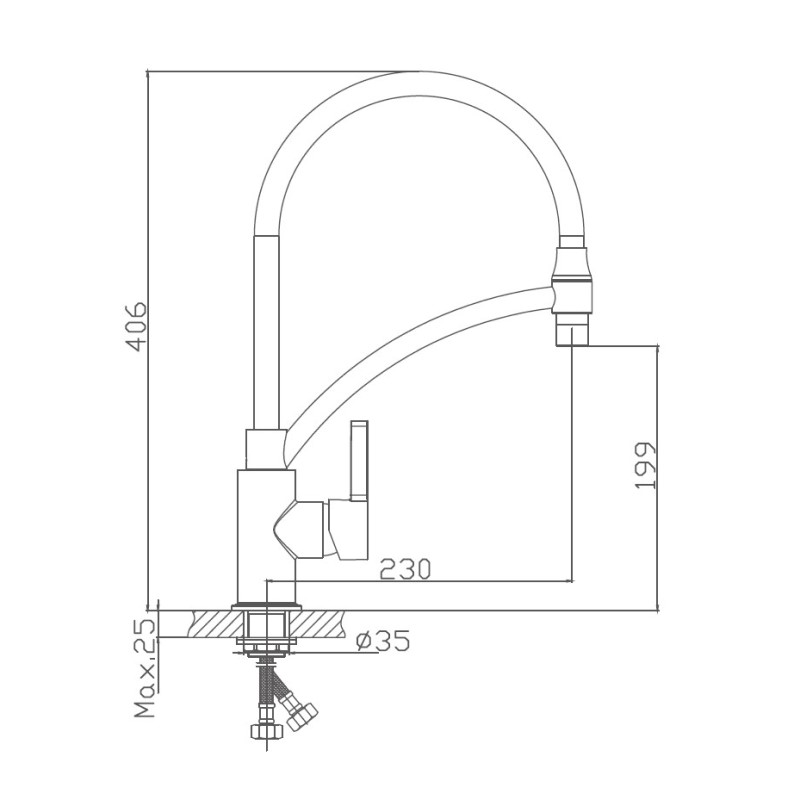 Смеситель для кухни Haiba HB72505 хром