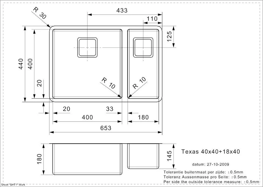 Кухонная мойка Reginox Texas 43207 хром