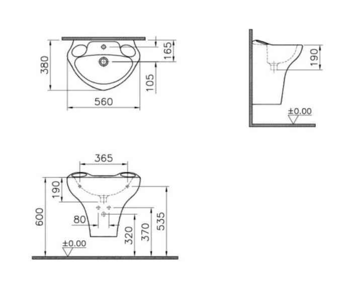 Раковина VitrA Arkitekt 6037B032-0001 зеленый