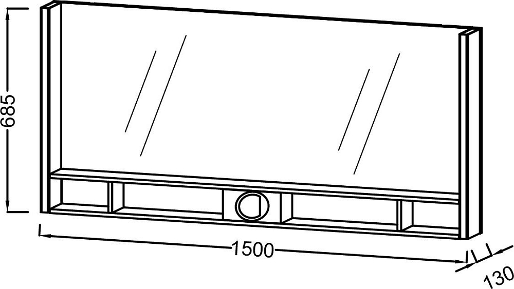 Зеркало 150 см Jacob Delafon Terrace EB1739RU-NF, без отделки