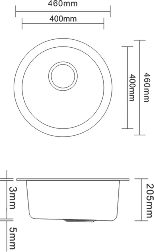 Кухонная мойка Zorg Inox Pvd SZR-500 GRAFIT, графит