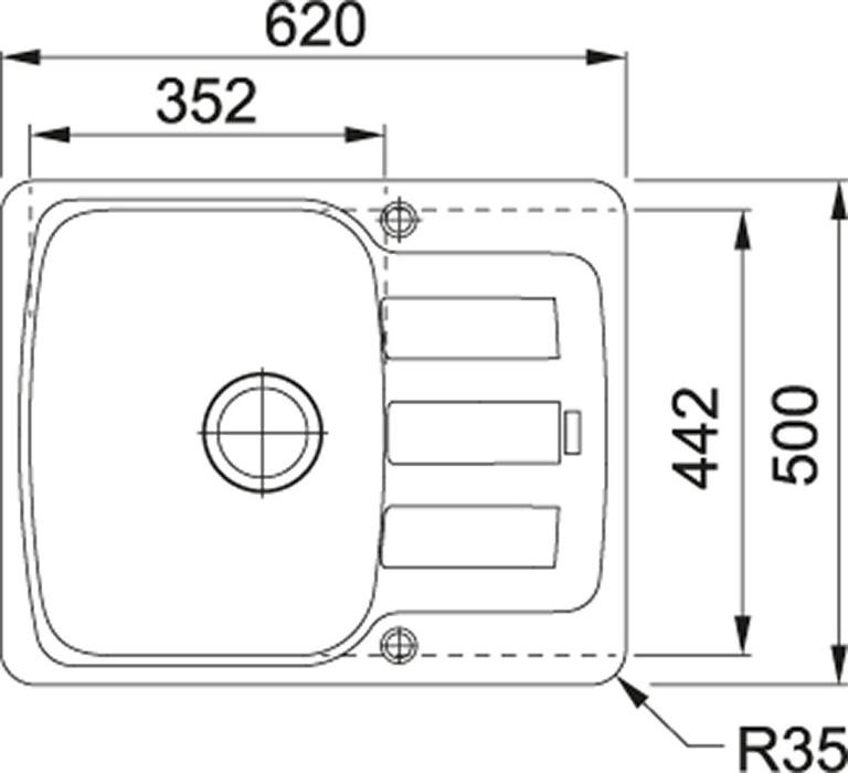 Кухонная мойка 62 см Franke Antea AZG 611-62 3,5" 114.0537.779, бежевая