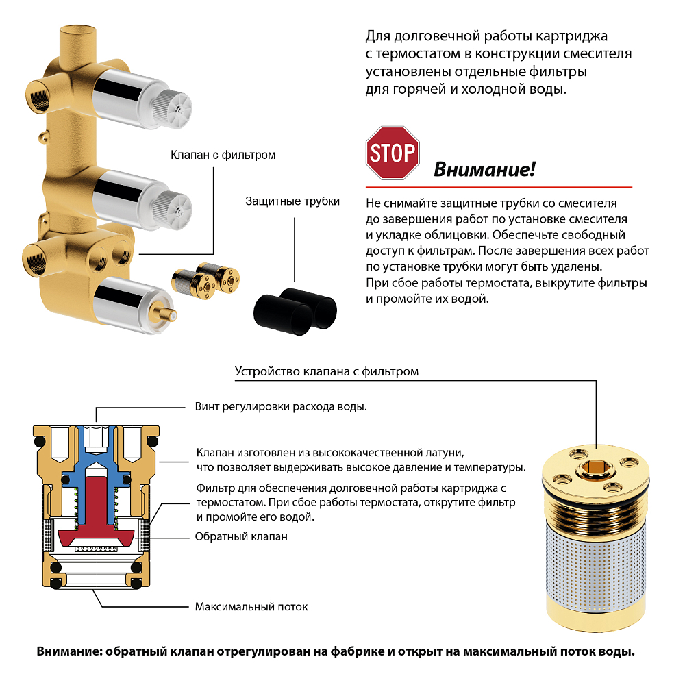 Душевая система Timo Tetra-thermo SX-0179/17SM золото