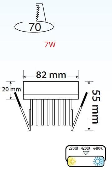 Встраиваемый светодиодный светильник Horoz Valeria-7 7W 4200К 016-040-0007 HRZ00002309