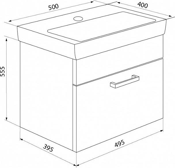 Тумба с раковиной Iddis Mirro 50 MIR50W0i95K, белый