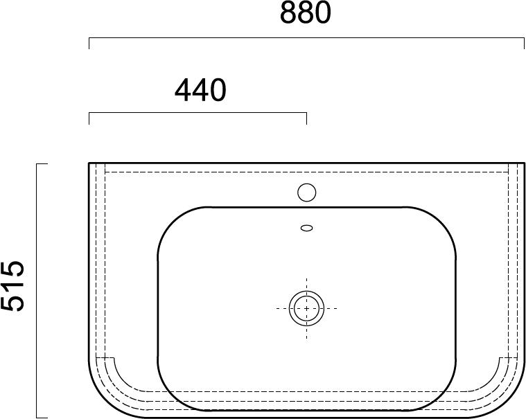 Тумба с раковиной Berloni Bagno Joy JY BS04TM 90 белый глянцевый