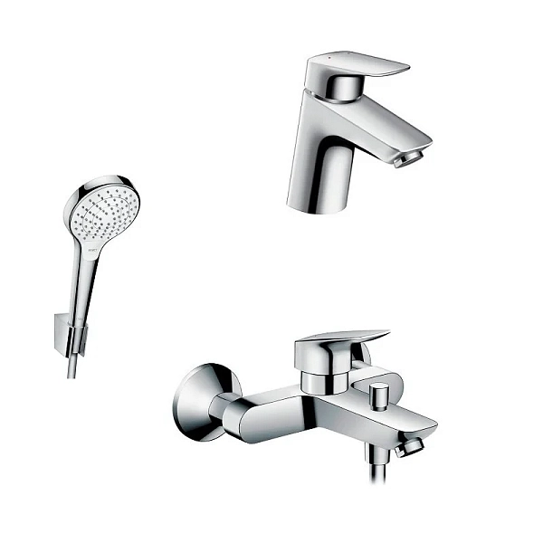 Душевой комплект Hansgrohe Logis, хром, c держателем