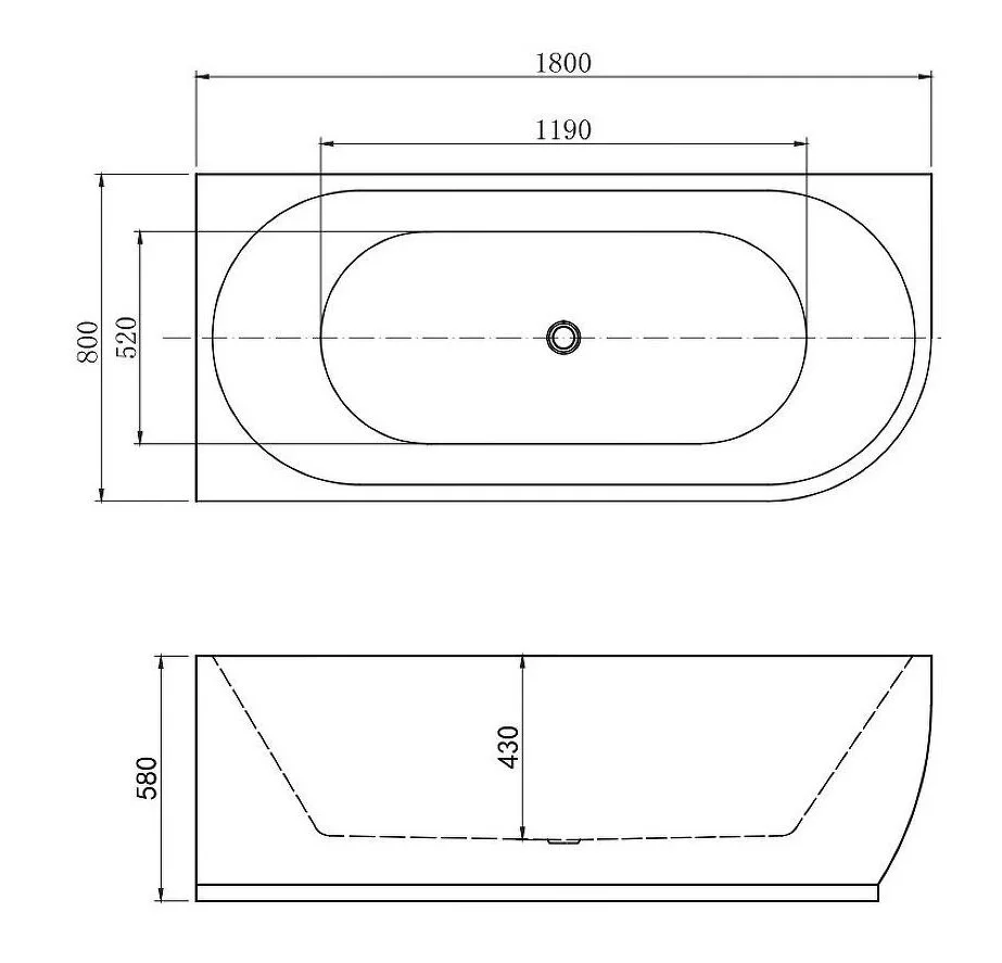 Акриловая ванна Aquanet Elegant 260048 белый