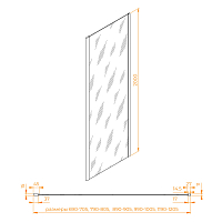 Душевая перегородка RGW Z-050-3B 352253100-14 профиль черный, стекло прозрачное