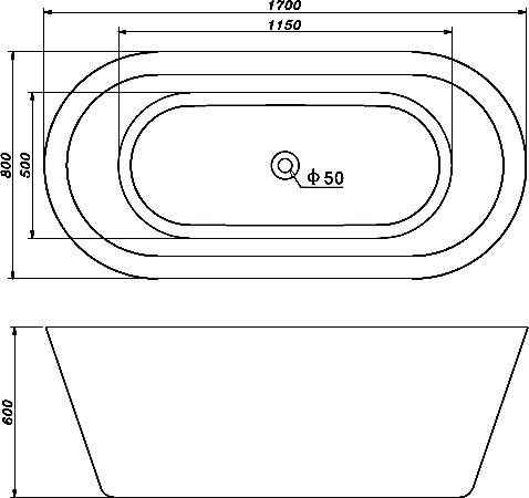 Акриловая ванна Gemy 170х80 G9213