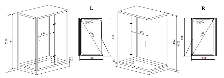 Кабина душевая Timo Premium H-511R