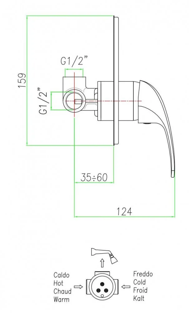 Смеситель для душа Fiore 32CR1300 хром