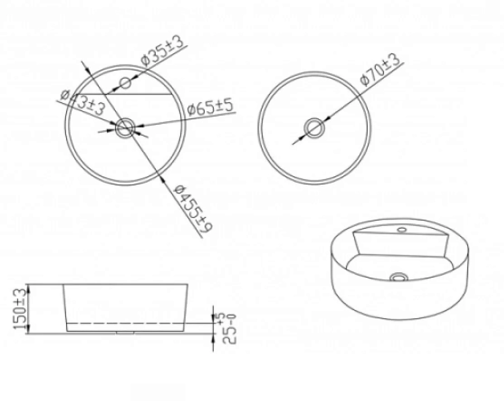 Раковина накладная Bravat Affability C22284W-1-ENG белый