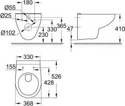 Подвесной унитаз Grohe Bau Ceramic 39491000