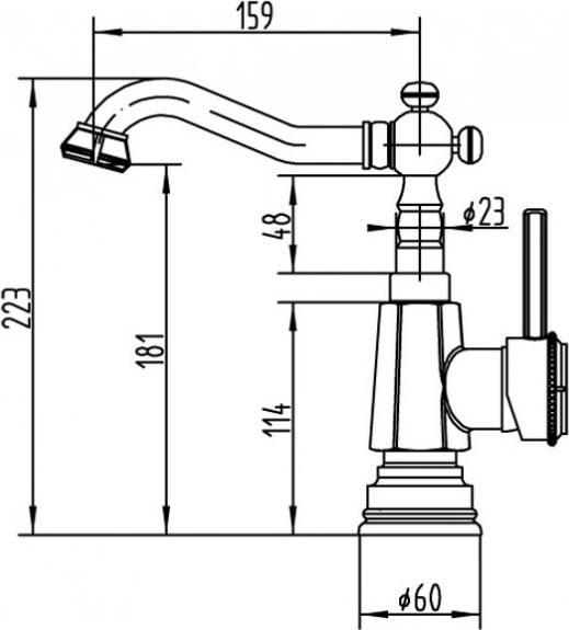 Смеситель для раковины ZorG Antic A 308U-BR бронза