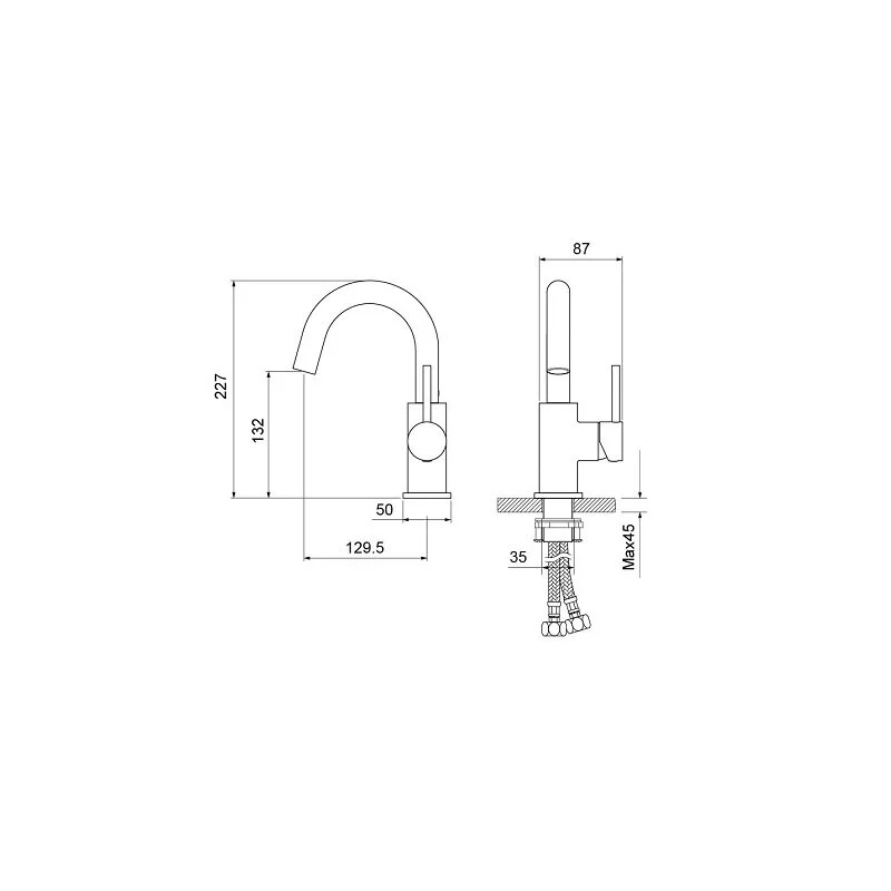 Смеситель для раковины Aquatek Европа AQ1307CR, цвет хром