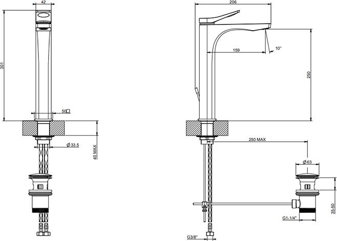 Смеситель для раковины Gessi Rilievo 59009#031, хром