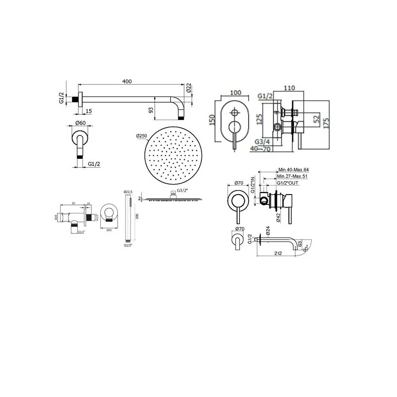 Душевая система Plumberia Selection Ixo KITXO15BO210 белый