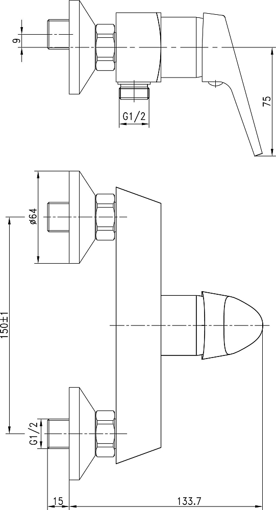 Смеситель Aquanet Round Handle SD90707 для душа