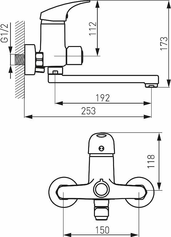 Смеситель для ванны Ferro Ferro One BFO33A, хром