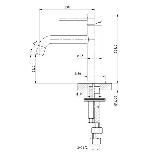 Смеситель для раковины Caprigo Don 53-022-NER черный