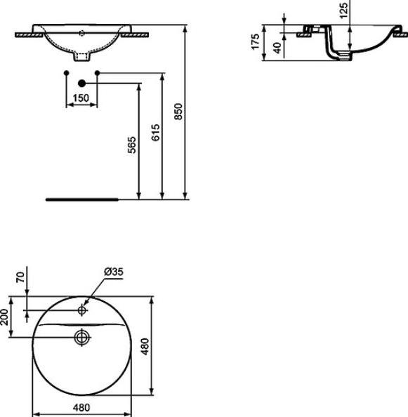 Рукомойник Ideal Standard Connect E504201 48 см