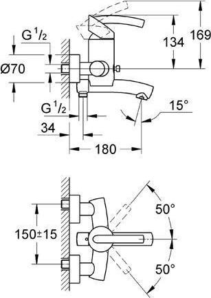 Смеситель для ванны Grohe Tenso 33349AV0