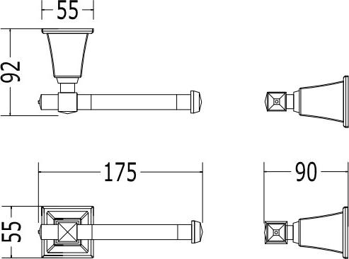 Держатель туалетной бумаги Devon&Devon Time Black TM311CRBL, хром