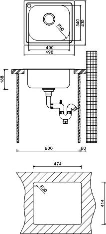 Кухонная мойка Oulin OL-203