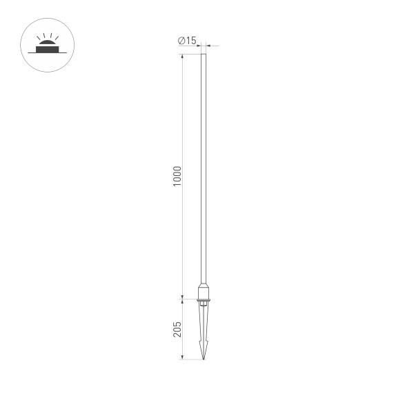 Ландшафтный светодиодный светильник Arlight KT-Champagne-L1000-3W Warm3000 034165