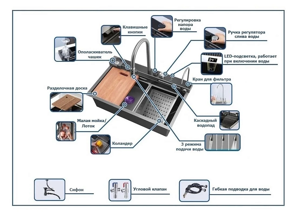 Кухонная мойка CeruttiSpa CT10022 черный