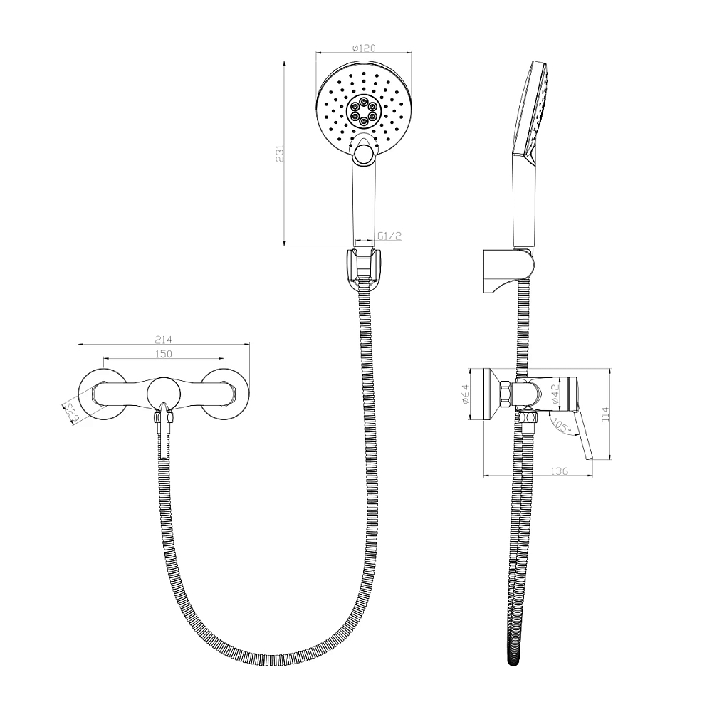 Смеситель для душа Lemark Minima LM3803C хром