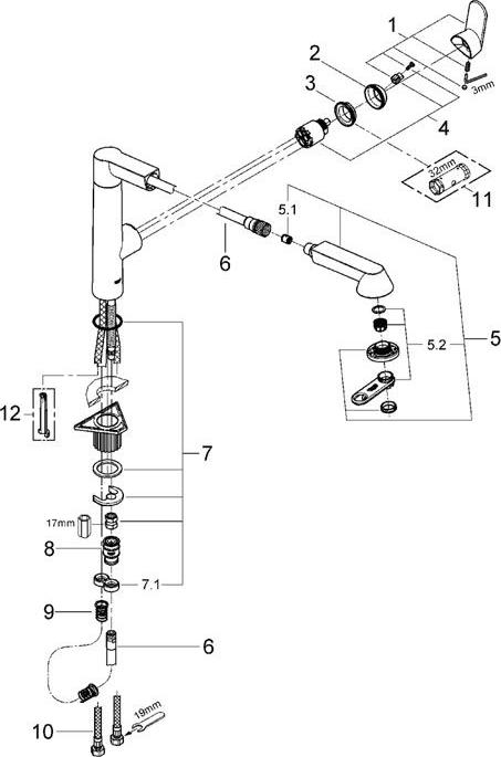 Смеситель для кухонной мойки Grohe K7 32176DC0 суперсталь